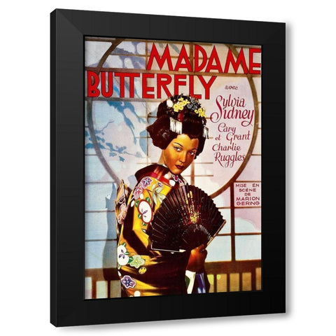 Vintage Film Posters: Madame Butterfly Black Modern Wood Framed Art Print with Double Matting by Unknown