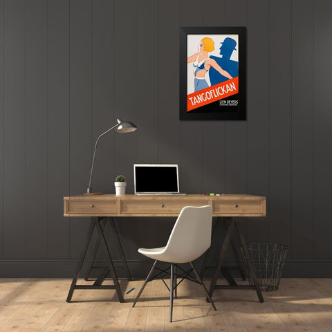 Vintage Film Posters: Tango Movies Tangoflickan Black Modern Wood Framed Art Print by Unknown