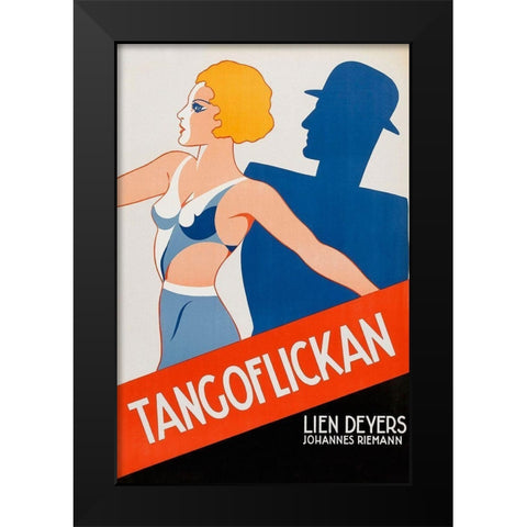 Vintage Film Posters: Tango Movies Tangoflickan Black Modern Wood Framed Art Print by Unknown