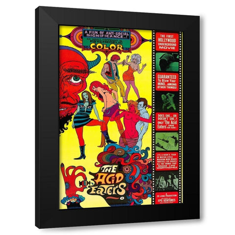 Vintage Vices: Acid Eaters Black Modern Wood Framed Art Print by Vintage Vices