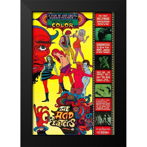 Vintage Vices: Acid Eaters Black Modern Wood Framed Art Print by Vintage Vices