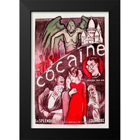 Vintage Vices: Cocaine Black Modern Wood Framed Art Print by Vintage Vices, Rene Galliard