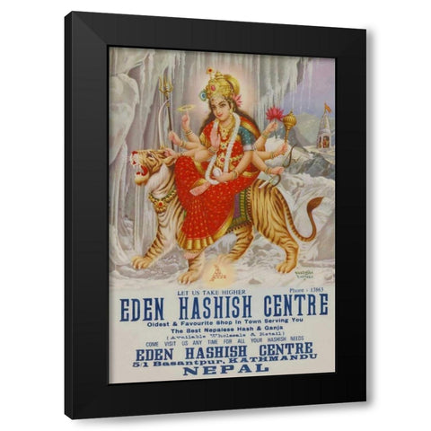 Vintage Vices: Eden Hashish Center Black Modern Wood Framed Art Print by Vintage Vices