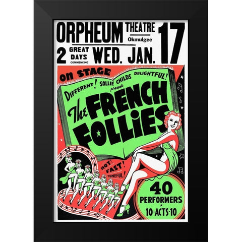 Vintage Vices: French Follies Black Modern Wood Framed Art Print by Vintage Vices