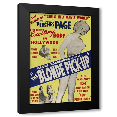 Vintage Vices: Blonde Pick-Up Black Modern Wood Framed Art Print by Vintage Vices