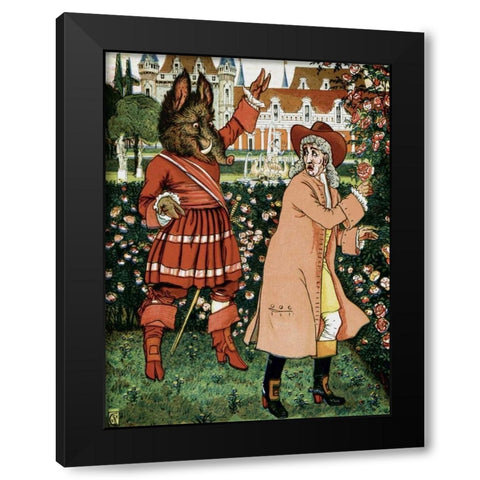 Beauty and the Beast - The Beast in Red Black Modern Wood Framed Art Print with Double Matting by Crane, Walter