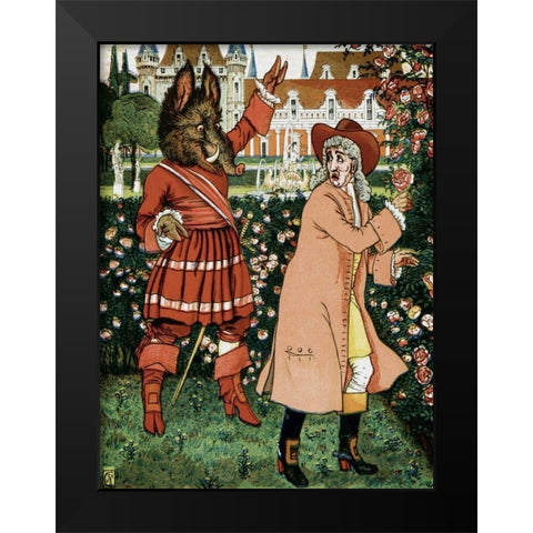 Beauty and the Beast - The Beast in Red Black Modern Wood Framed Art Print by Crane, Walter