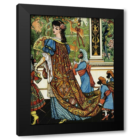 Beauty and the Beast - Beauty Black Modern Wood Framed Art Print with Double Matting by Crane, Walter