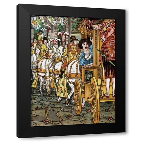 Frog Prince - Procession Black Modern Wood Framed Art Print with Double Matting by Crane, Walter