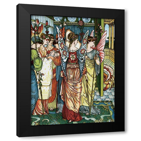Hind in the Wood - The Baby Black Modern Wood Framed Art Print with Double Matting by Crane, Walter