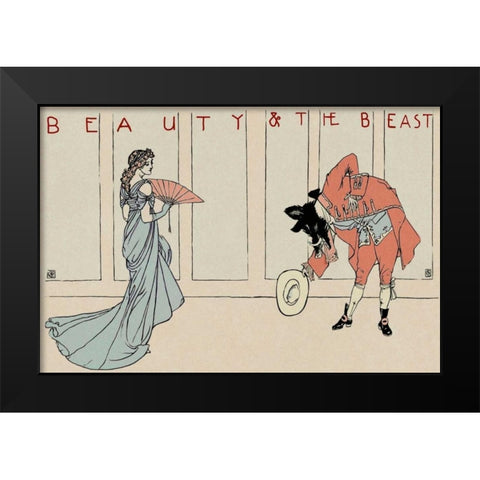Beauty and the Beast - The Bow Black Modern Wood Framed Art Print by Crane, Walter