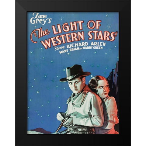 Vintage Westerns: Light of the Western Stars Black Modern Wood Framed Art Print by Unknown