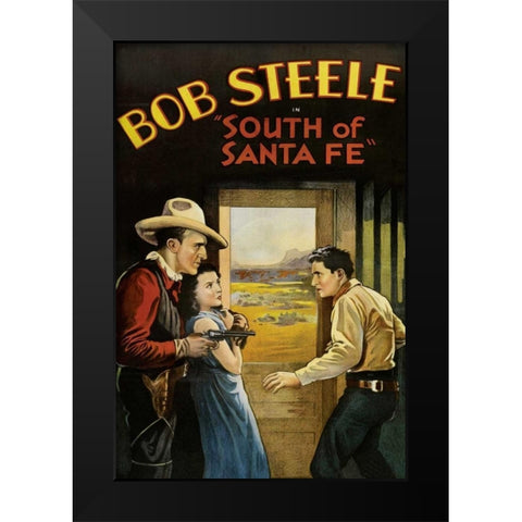 Vintage Westerns: South of Santa Fe Black Modern Wood Framed Art Print by Unknown
