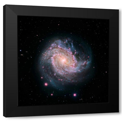 M83 - Spiral Galaxy - Hubble-Magellan Composite Black Modern Wood Framed Art Print with Double Matting by NASA