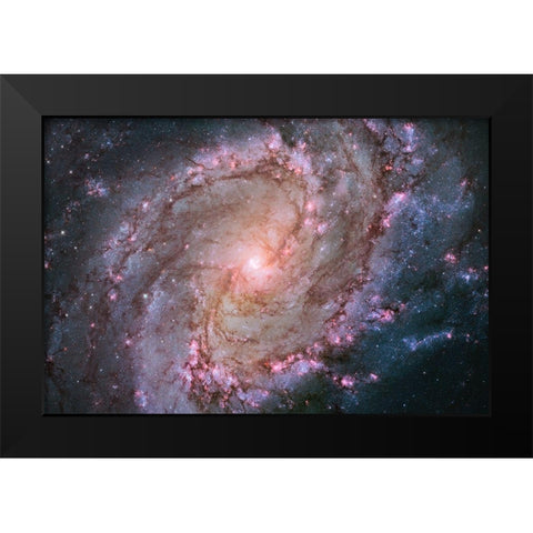 M83 - Spiral Galaxy Black Modern Wood Framed Art Print by NASA