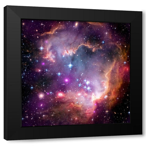 Under the Wing of the Small Magellanic Cloud Black Modern Wood Framed Art Print by NASA