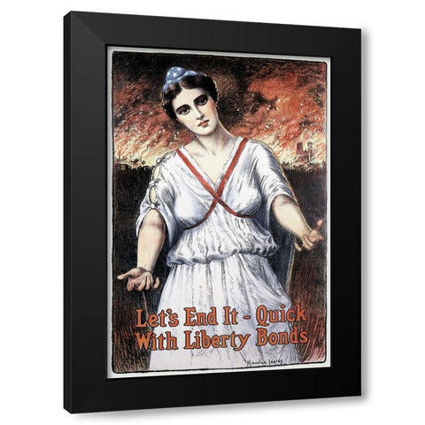 WWI: Lets End It - Quick Black Modern Wood Framed Art Print with Double Matting by Unknown