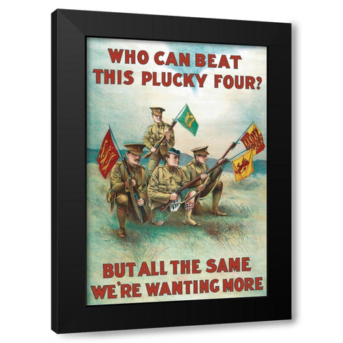 WWI: Plucky Four Black Modern Wood Framed Art Print with Double Matting by Unknown