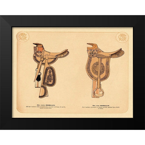 Saddles and Tack: Morgan Saddles #1 Black Modern Wood Framed Art Print by Unknown