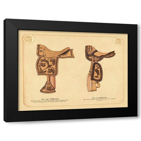 Saddles and Tack: Morgan Saddles #2 Black Modern Wood Framed Art Print with Double Matting by Unknown