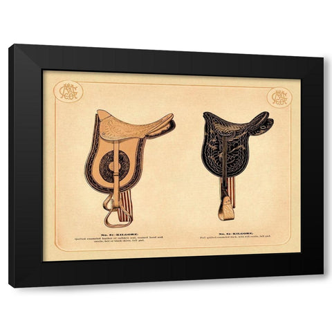 Saddles and Tack: Kilgore Saddles #2 Black Modern Wood Framed Art Print with Double Matting by Unknown