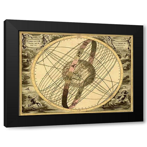 Maps of the Heavens: Solis Cir TerraMaps Black Modern Wood Framed Art Print by Cellarius, Andreas