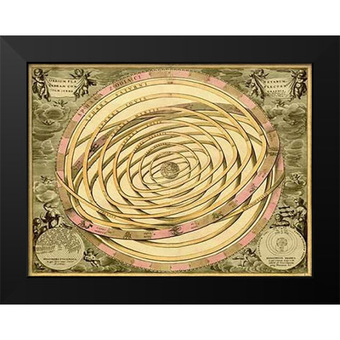 Maps of the Heavens: Orbium PlanenaMaps Black Modern Wood Framed Art Print by Cellarius, Andreas
