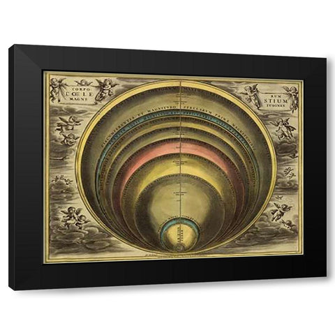 Maps of the Heavens: CorpMaps Coelestium Black Modern Wood Framed Art Print by Cellarius, Andreas