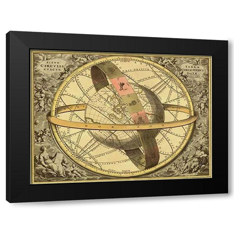 Maps of the Heavens: Circulis Coelestibus Black Modern Wood Framed Art Print with Double Matting by Cellarius, Andreas
