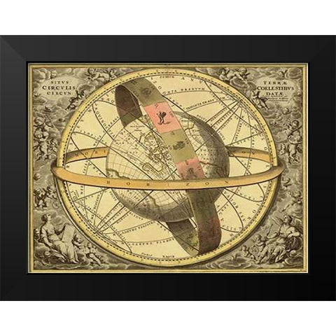 Maps of the Heavens: Circulis Coelestibus Black Modern Wood Framed Art Print by Cellarius, Andreas