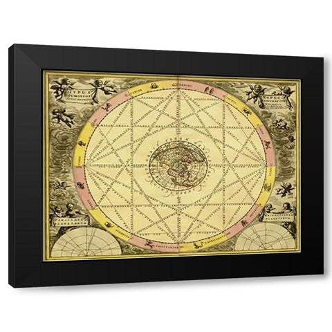 Maps of the Heavens: Typhus Aspec Black Modern Wood Framed Art Print with Double Matting by Cellarius, Andreas