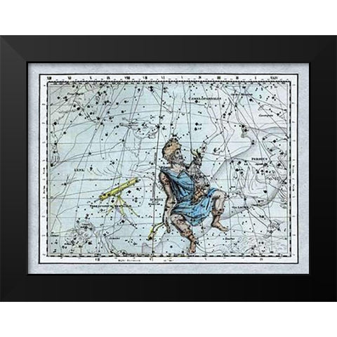 Maps of the Heavens: Auriga the Charioteer Black Modern Wood Framed Art Print by Jamieson, Alexander