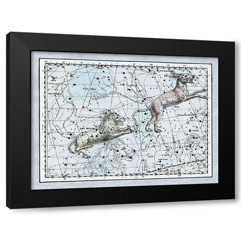 Maps of the Heavens: Leo Minor Black Modern Wood Framed Art Print by Jamieson, Alexander