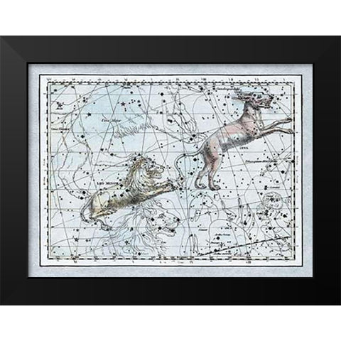 Maps of the Heavens: Leo Minor Black Modern Wood Framed Art Print by Jamieson, Alexander