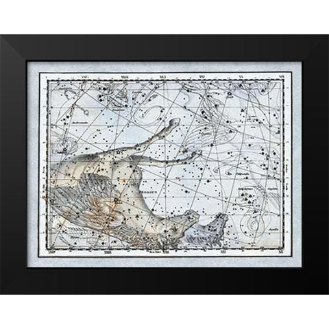 Maps of the Heavens: Pegasus the Horse Black Modern Wood Framed Art Print by Jamieson, Alexander