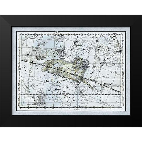 Maps of the Heavens: Aries the Ram Black Modern Wood Framed Art Print by Jamieson, Alexander