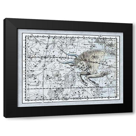 Maps of the Heavens: Taurus the Bull Black Modern Wood Framed Art Print with Double Matting by Jamieson, Alexander