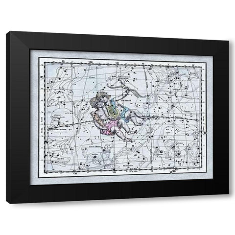 Maps of the Heavens: Gemini - the Twins - Castor and Pollux Black Modern Wood Framed Art Print by Jamieson, Alexander