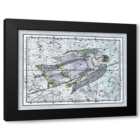 Maps of the Heavens: Virgo the Maiden Black Modern Wood Framed Art Print with Double Matting by Jamieson, Alexander