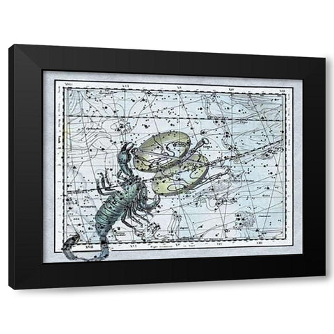 Maps of the Heavens: Libra - the Scales and The Scorpion Black Modern Wood Framed Art Print by Jamieson, Alexander