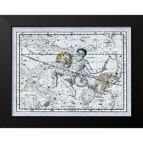Maps of the Heavens: Aquarius the Water Bearer Black Modern Wood Framed Art Print by Jamieson, Alexander
