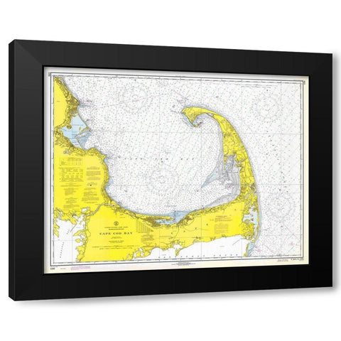 Nautical Chart - Cape Cod Bay ca. 1970 Black Modern Wood Framed Art Print with Double Matting by NOAA Historical Map and Chart Collection
