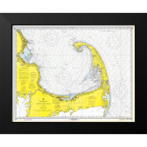 Nautical Chart - Cape Cod Bay ca. 1970 Black Modern Wood Framed Art Print by NOAA Historical Map and Chart Collection