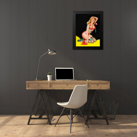 Mid-Century Pin-Ups - Beauty Parade Magazine - Rose Black Modern Wood Framed Art Print by Driben, Peter