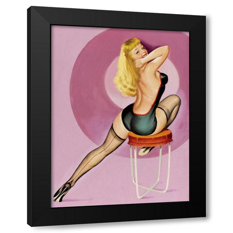 Mid-Century Pin-Ups - Beauty Parade Magazine - Oh! Purple Black Modern Wood Framed Art Print by Driben, Peter