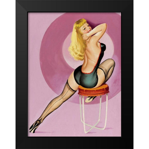 Mid-Century Pin-Ups - Beauty Parade Magazine - Oh! Purple Black Modern Wood Framed Art Print by Driben, Peter