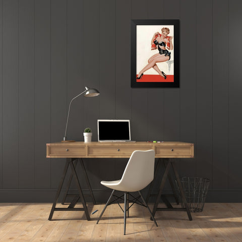 Mid-Century Pin-Ups - Wink Magazine - Silk Stockings and High Heels Black Modern Wood Framed Art Print by Driben, Peter