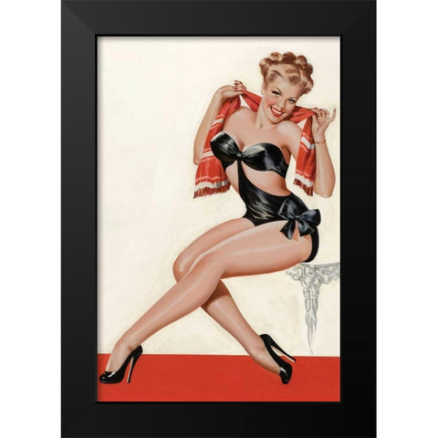 Mid-Century Pin-Ups - Wink Magazine - Silk Stockings and High Heels Black Modern Wood Framed Art Print by Driben, Peter
