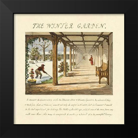 The Winter Garden, 1813 Black Modern Wood Framed Art Print by Repton, Humphry