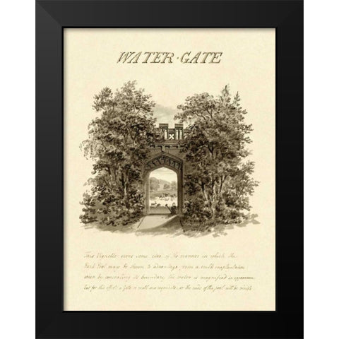 Water-Gate, 1813 Black Modern Wood Framed Art Print by Repton, Humphry
